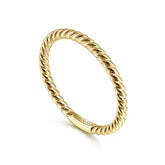 14K Yellow Gold Twisted Rope Band Ring S2086933